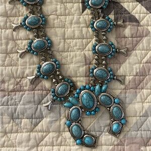 Turquoise and Silver Statement Necklace